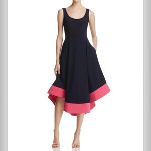 NWT Aqua Color Block High/Low Navy and Pink Dress size 0